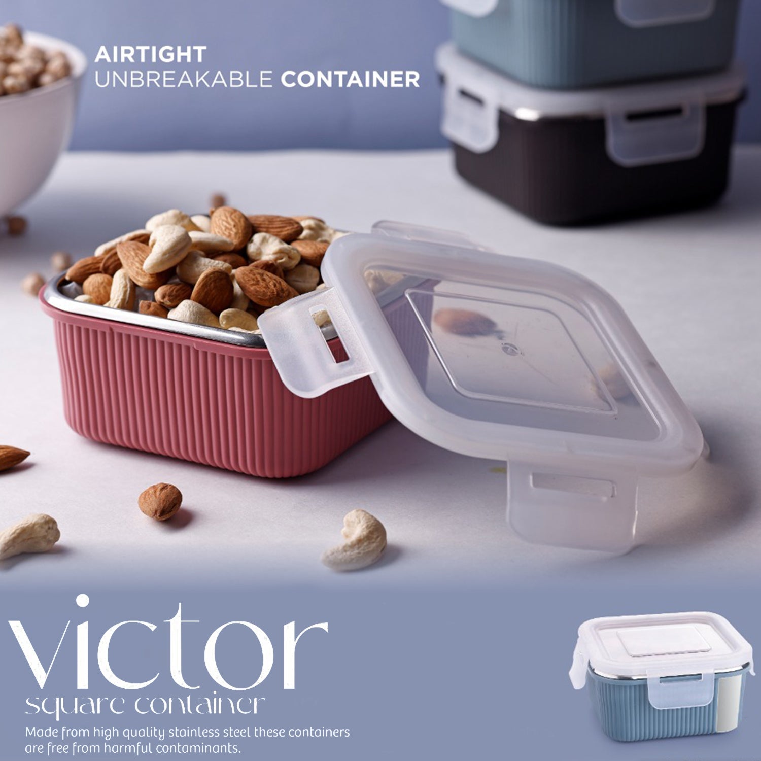 Apex Victor Square Food Storage Container (400 ML / 1 Pc) Apex Victor Square Food Storage Container (400 ML / 1 Pc)
